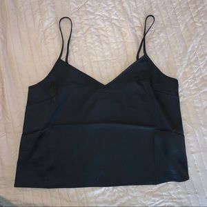 Forever 21 satin, cropped, spaghetti strap tank